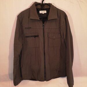 Calvin Klein Men's Size Medium Taupe Lightly Lined Zipper Closure Casual Jacket